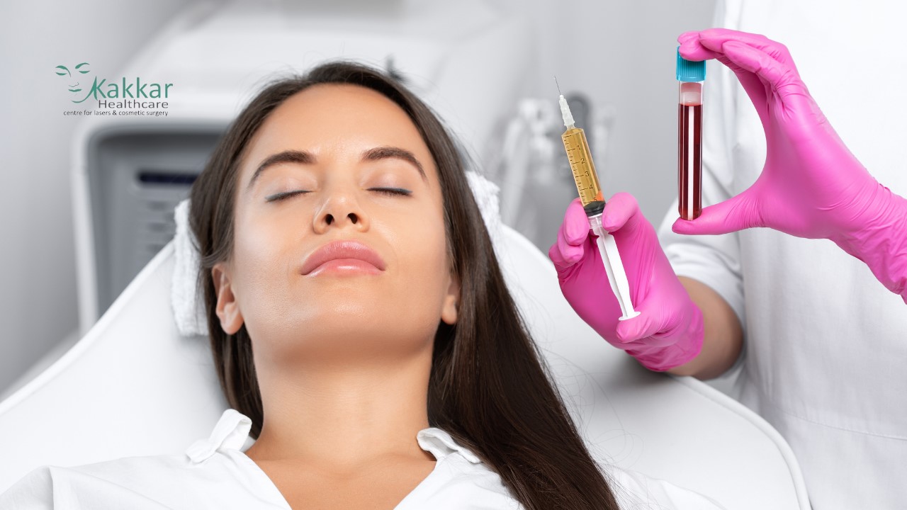 A patient undergoing micro-needling with PRP therapy at Kakar Healthcare Clinic in Janakpuri, Delhi - Experience the rejuvenating benefits of this innovative skincare treatment.